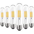 Luxrite T10 Edison LED Light Bulbs 5W (60W Equivalent) 500LM 3000K Soft White Dimmable E26 Base 6-Pack LR21627-6PK